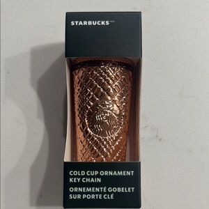 Starbucks Cold Cup Ornament Metallic Rose NIB